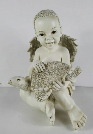 African American Garden Statue with turtle